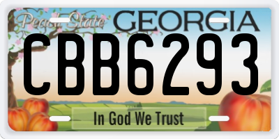 GA license plate CBB6293