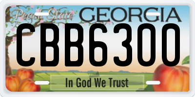 GA license plate CBB6300