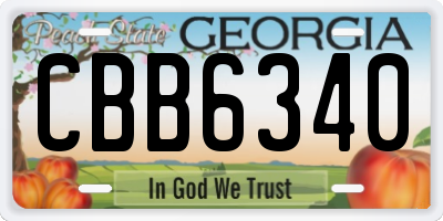 GA license plate CBB6340