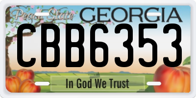 GA license plate CBB6353