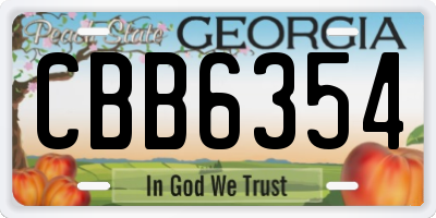 GA license plate CBB6354