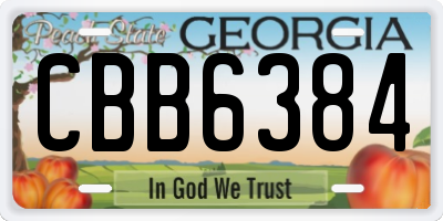 GA license plate CBB6384