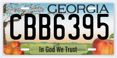 GA license plate CBB6395