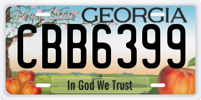 GA license plate CBB6399