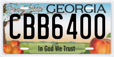 GA license plate CBB6400