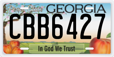 GA license plate CBB6427