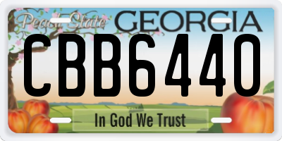 GA license plate CBB6440