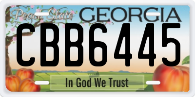 GA license plate CBB6445