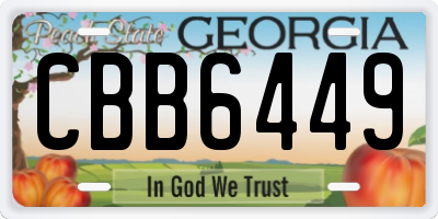 GA license plate CBB6449