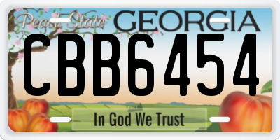 GA license plate CBB6454