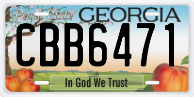 GA license plate CBB6471