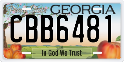 GA license plate CBB6481