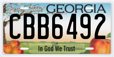 GA license plate CBB6492