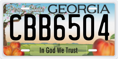 GA license plate CBB6504