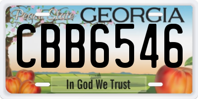 GA license plate CBB6546