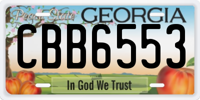 GA license plate CBB6553