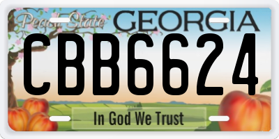 GA license plate CBB6624