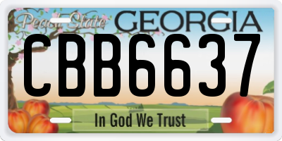 GA license plate CBB6637