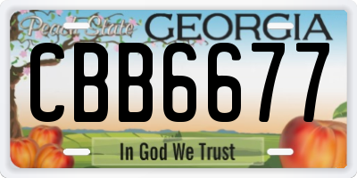 GA license plate CBB6677