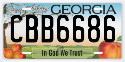 GA license plate CBB6686