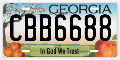GA license plate CBB6688