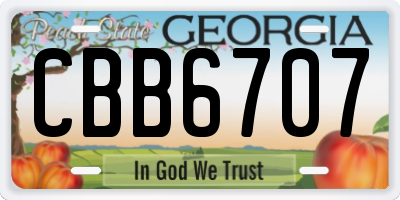 GA license plate CBB6707