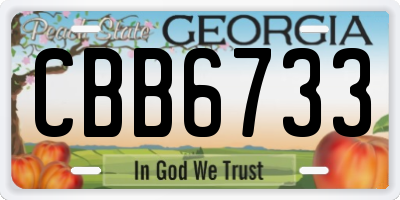 GA license plate CBB6733