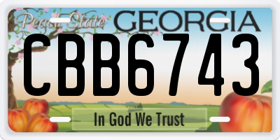GA license plate CBB6743