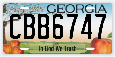 GA license plate CBB6747