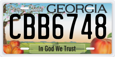 GA license plate CBB6748