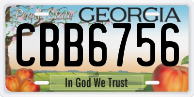 GA license plate CBB6756