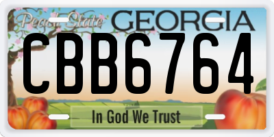 GA license plate CBB6764