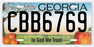 GA license plate CBB6769