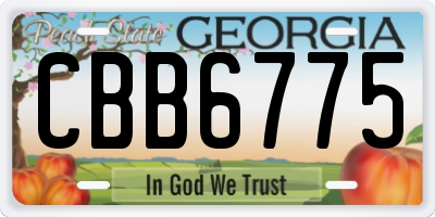 GA license plate CBB6775