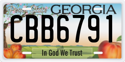 GA license plate CBB6791