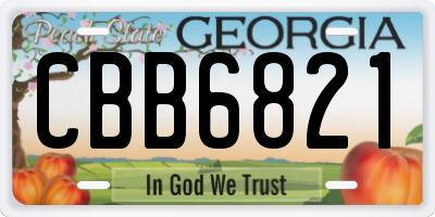 GA license plate CBB6821