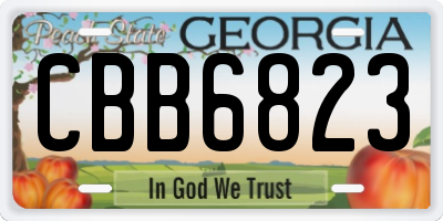 GA license plate CBB6823