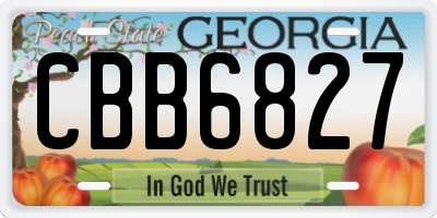 GA license plate CBB6827