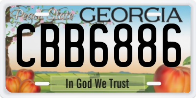 GA license plate CBB6886