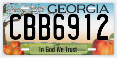 GA license plate CBB6912