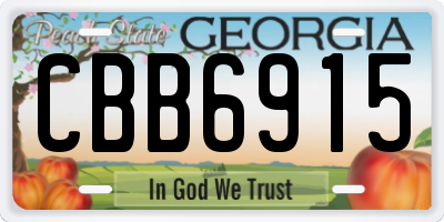 GA license plate CBB6915