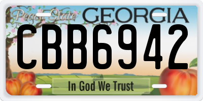 GA license plate CBB6942