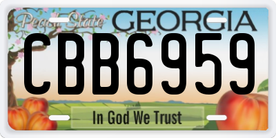 GA license plate CBB6959