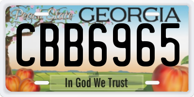 GA license plate CBB6965