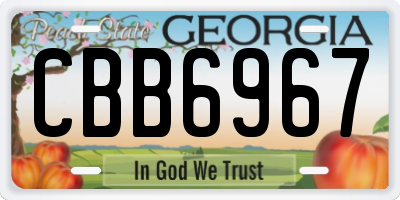 GA license plate CBB6967