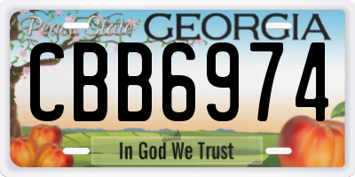 GA license plate CBB6974