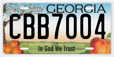 GA license plate CBB7004