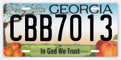 GA license plate CBB7013