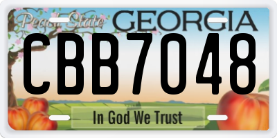 GA license plate CBB7048