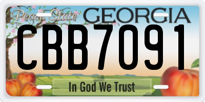 GA license plate CBB7091